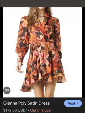 Tart Floral Wrap Dress - Orange, Pink, Brown